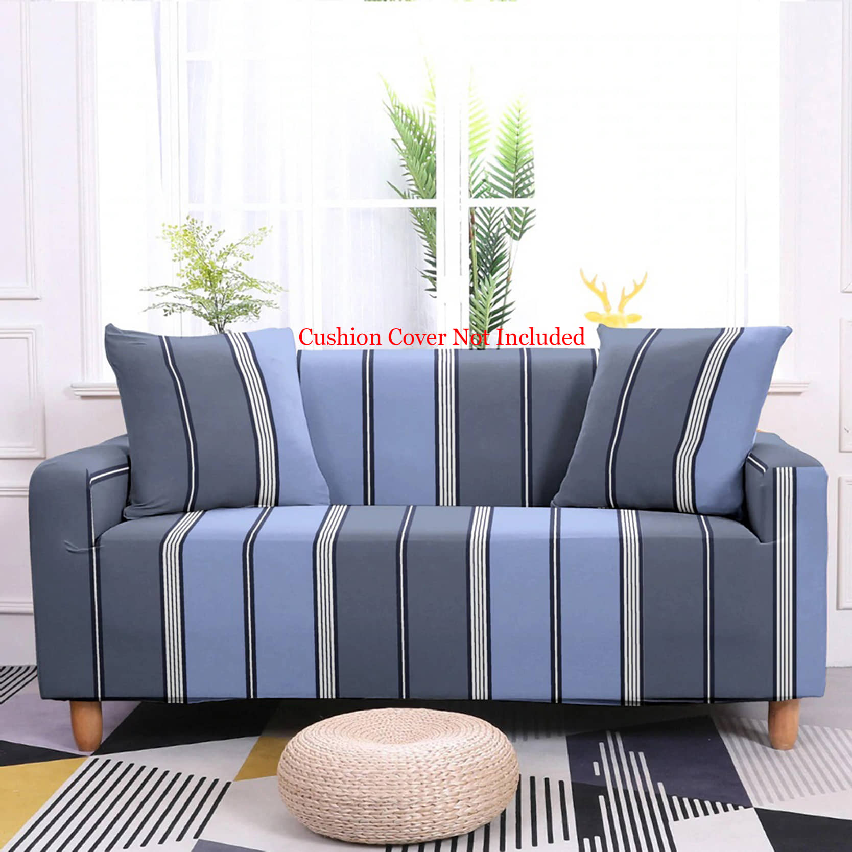 House Of Quirk 3 Seater Polyester Single Sofa Cover Set