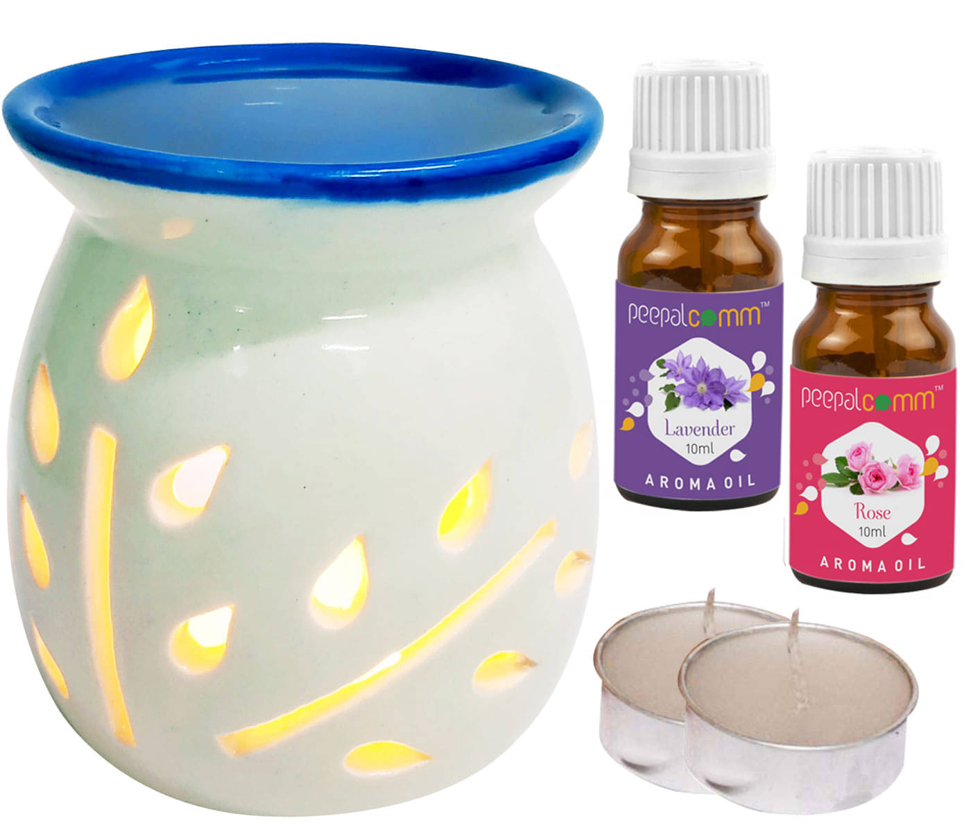 Peepalcomm Ceramic Aroma Oils & Diffusers Set - Pack of 5 Peepalcomm Ceramic Aroma Oils & Diffusers Set - Pack of 5