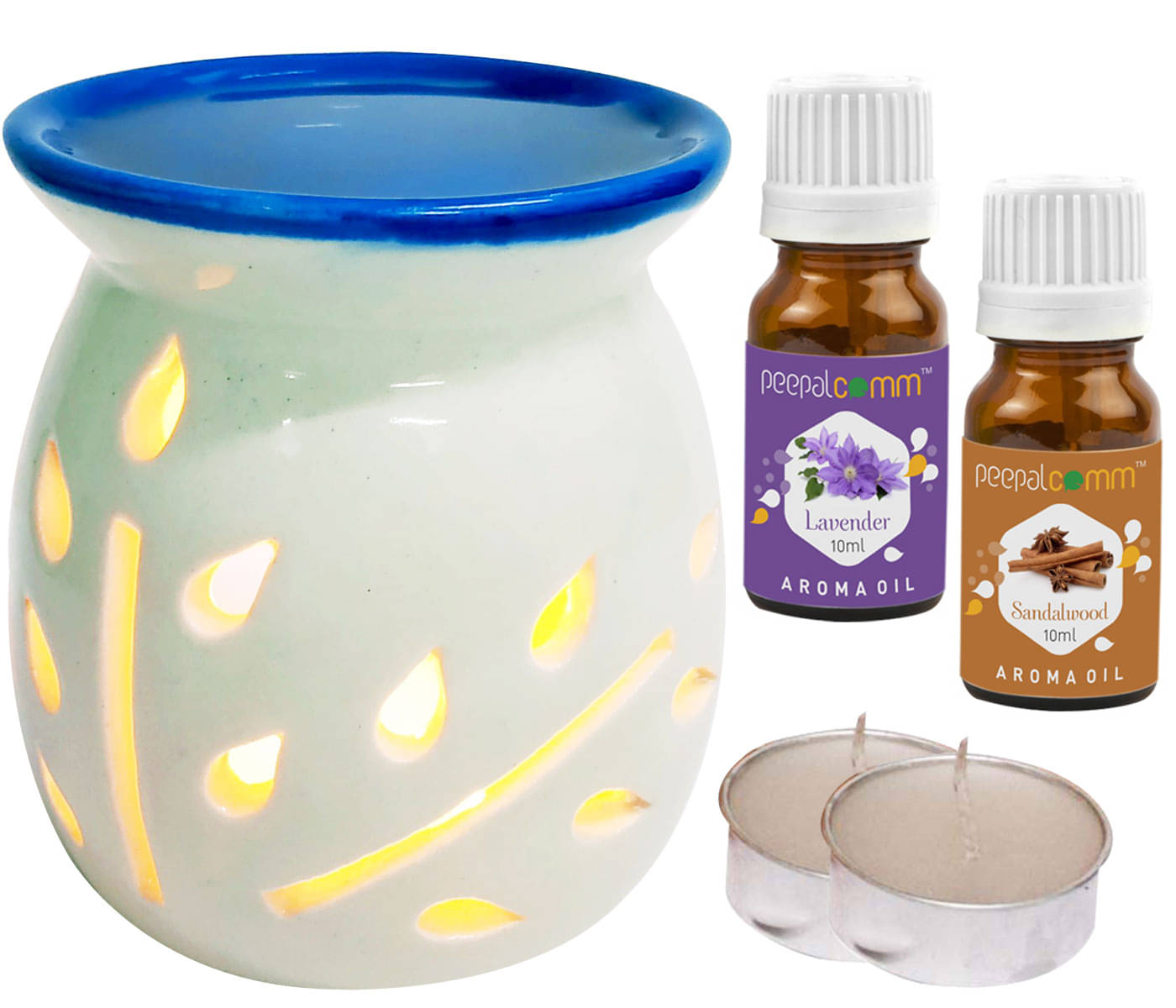 Peepalcomm Ceramic Aroma Oils & Diffusers Set - Pack of 5 Peepalcomm Ceramic Aroma Oils & Diffusers Set - Pack of 5