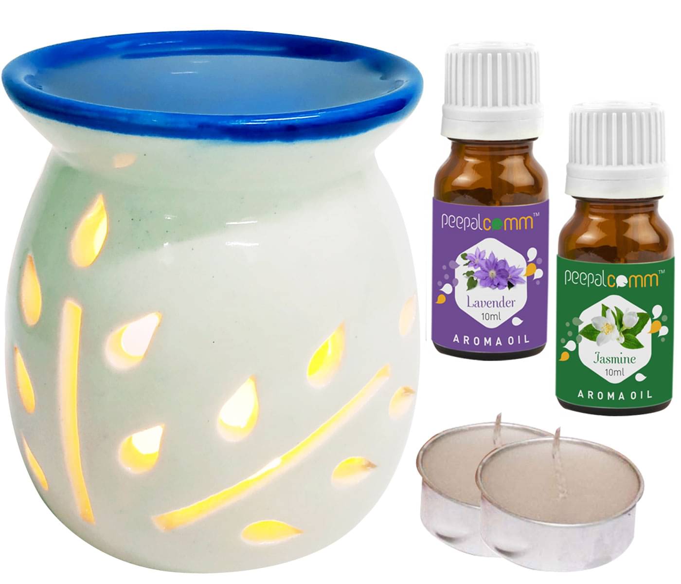 Peepalcomm Ceramic Aroma Oils & Diffusers Set - Pack of 5 Peepalcomm Ceramic Aroma Oils & Diffusers Set - Pack of 5