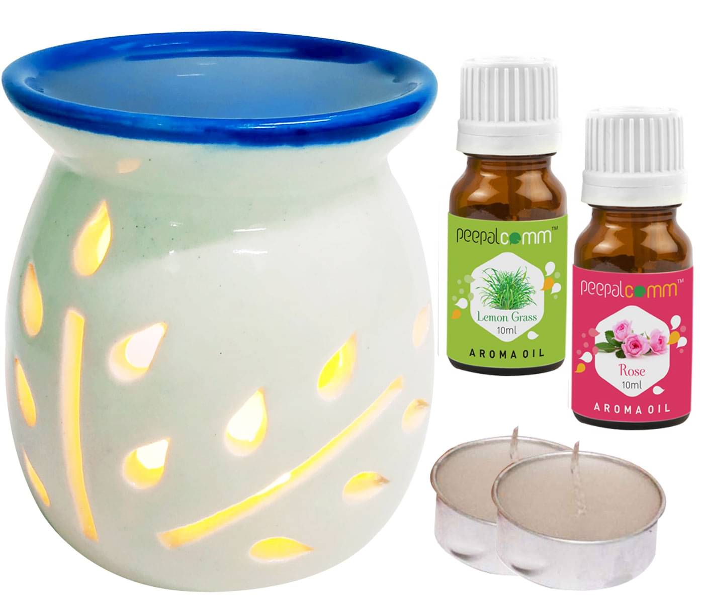Peepalcomm Ceramic Aroma Oils & Diffusers Set - Pack of 5 Peepalcomm Ceramic Aroma Oils & Diffusers Set - Pack of 5