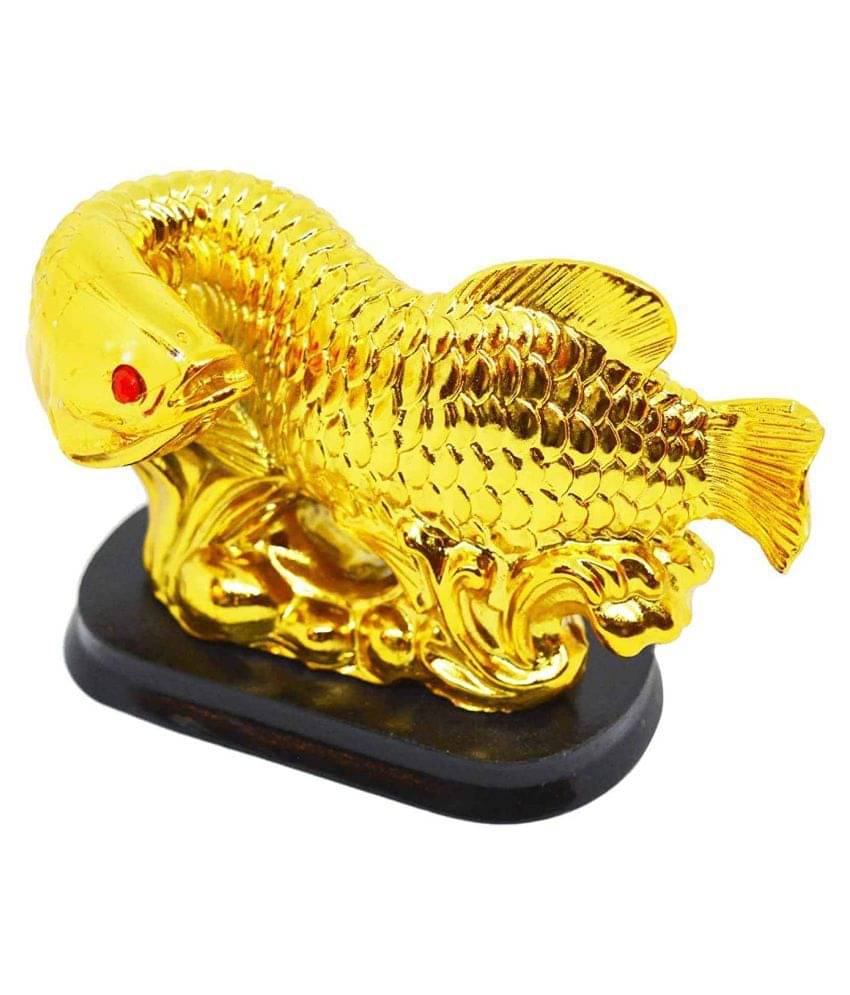 nitin collection Feng Shui Vastu Fengshui Yantra Gifft Idols & Figurines Golden Arowana Fish Looking Back or Career Luck and Education Luck - Golden nitin collection Feng Shui Vastu Fengshui Yantra Gifft Idols & Figurines Golden Arowana Fish Looking Back or Career Luck and Education Luck - Golden
