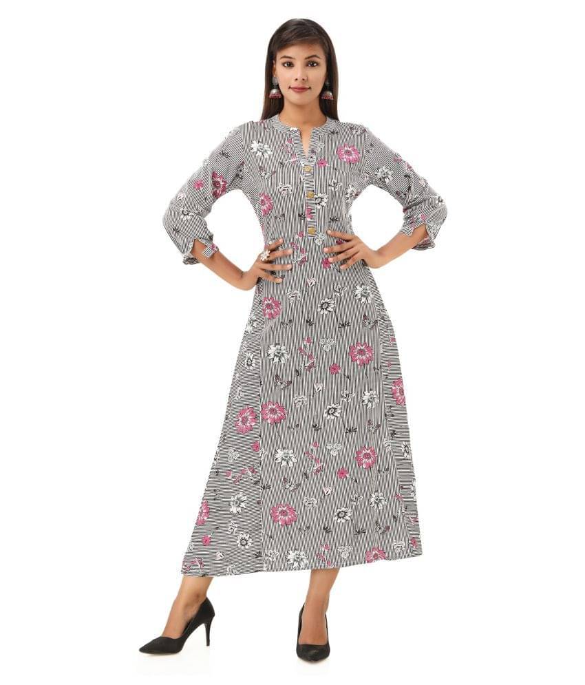     			MAUKA Multicolor Rayon A-line Kurti