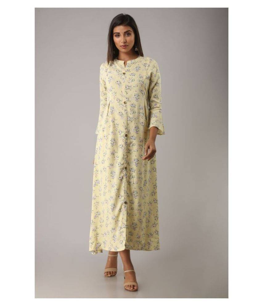     			MAUKA Multicolor Rayon A-line Kurti