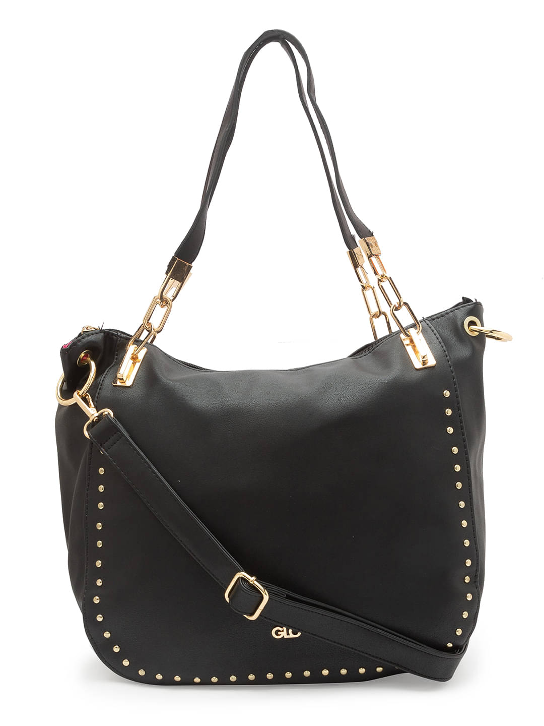     			Globus Black P.U. Shoulder Bag