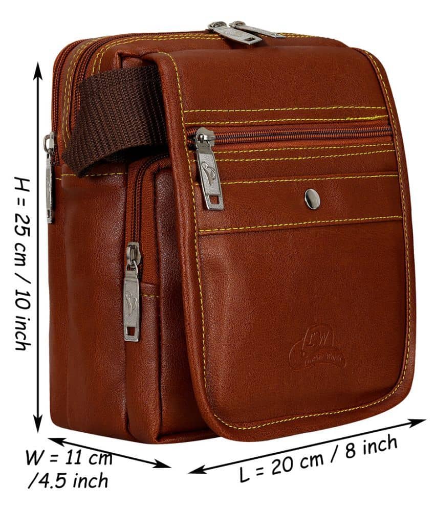 Leather World - Brown Solid Messenger Bag - Handbags | Buy online on ZillyBuy