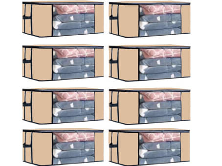 SH. NASIMA Set of 08 Underbed Storage Bag, Storage Organizer, Blanket Cover with Front Handle SH. NASIMA Set of 08 Underbed Storage Bag, Storage Organizer, Blanket Cover with Front Handle