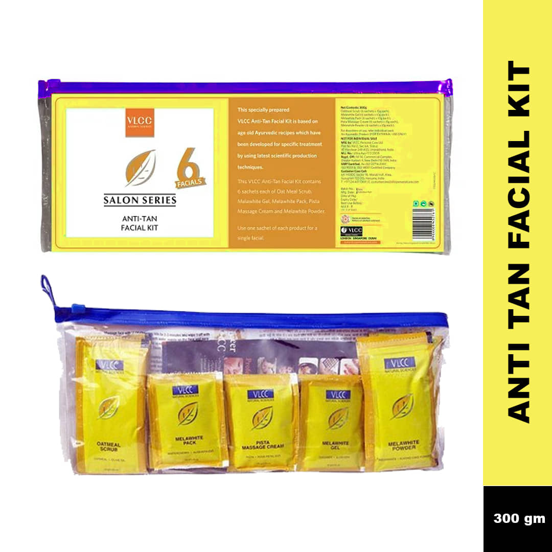 Vlcc Salon Anti Tan Facial Kit 6 Facials Remove Sun Tan 7 Dark Spots 300G