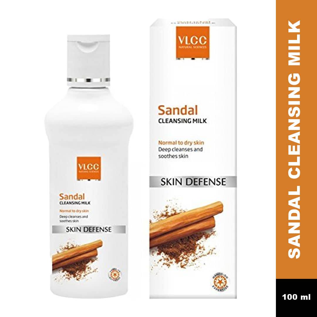 Vlcc Sandal Cleansing Milk Deep Cleanses,Soothes Skin & Even Skin Tone 100Ml