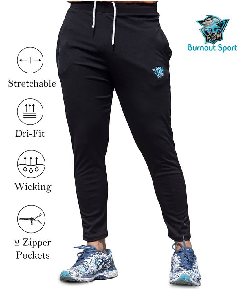 Burnout sport black dri fit track pant - Track Pants | Buy online on ZillyBuy