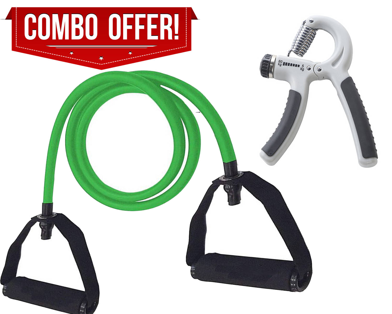 Combo Professional Single Toning Tube Exercise Band Resistance Band Exerciser Cord with Comfort Handles Latex Tube With R Hand Grip Adjustable Hand Grip Strengthener, Hand Gripper for Men & Women for Gym Workout & Home Use Combo Professional Single Toning Tube Exercise Band Resistance Band Exerciser Cord with Comfort Handles Latex Tube With R Hand Grip Adjustable Hand Grip Strengthener, Hand Gripper for Men & Women for Gym Workout & Home Use
