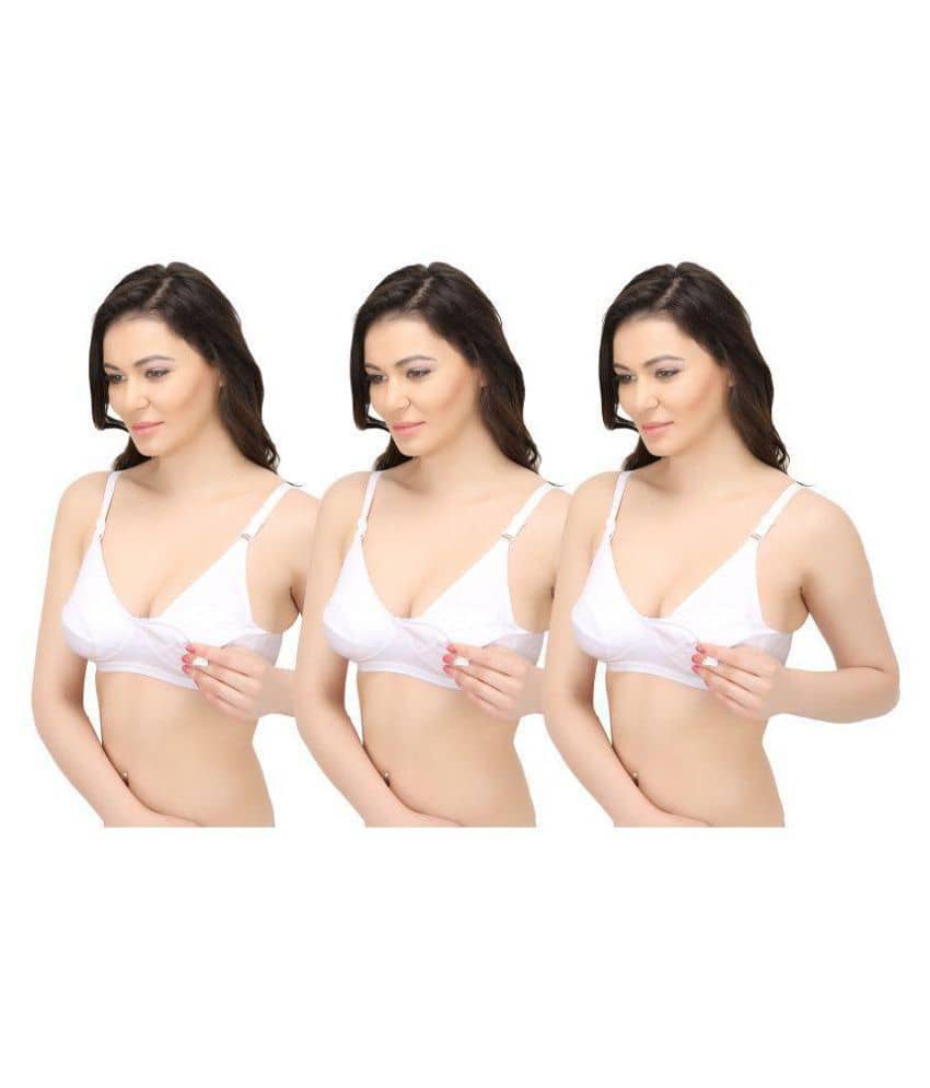 Elina White Cotton Bra