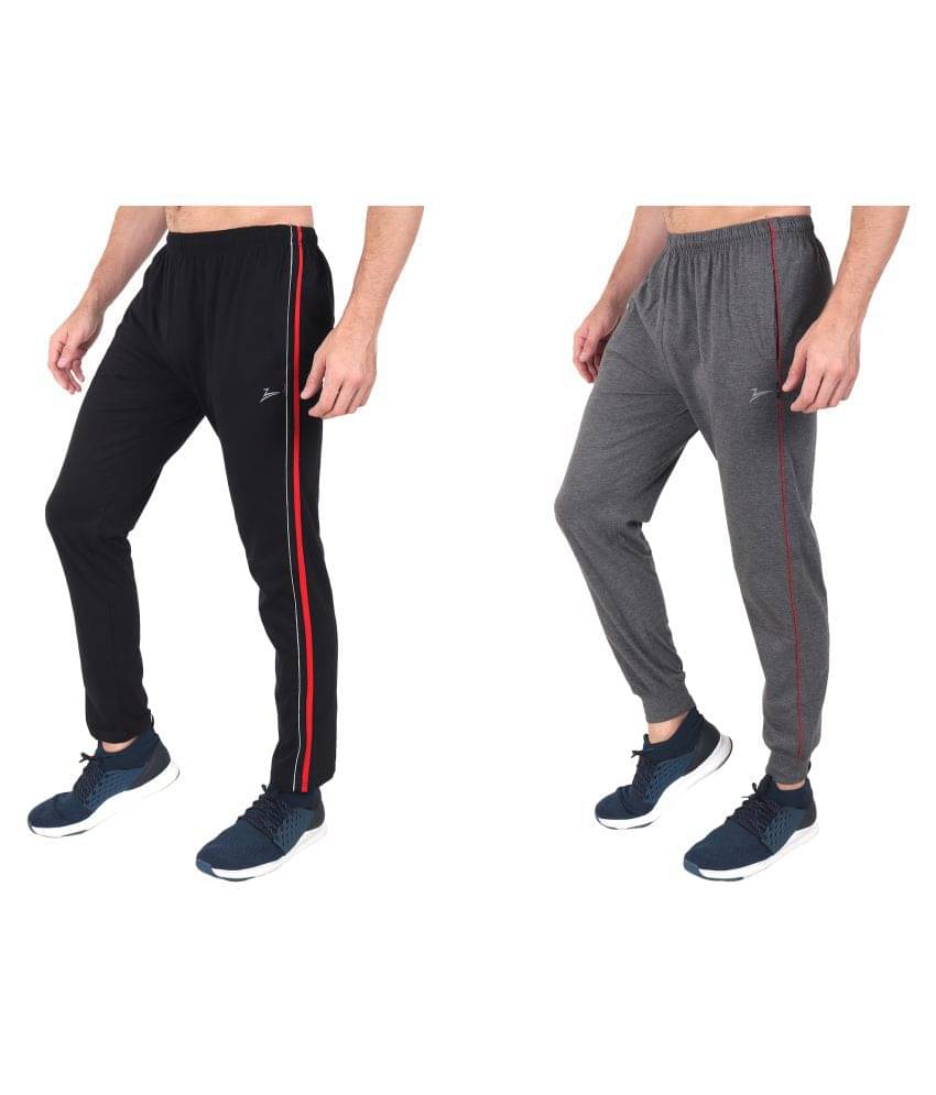     			Zeffit Multi Cotton Blend Trackpants Pack of 2