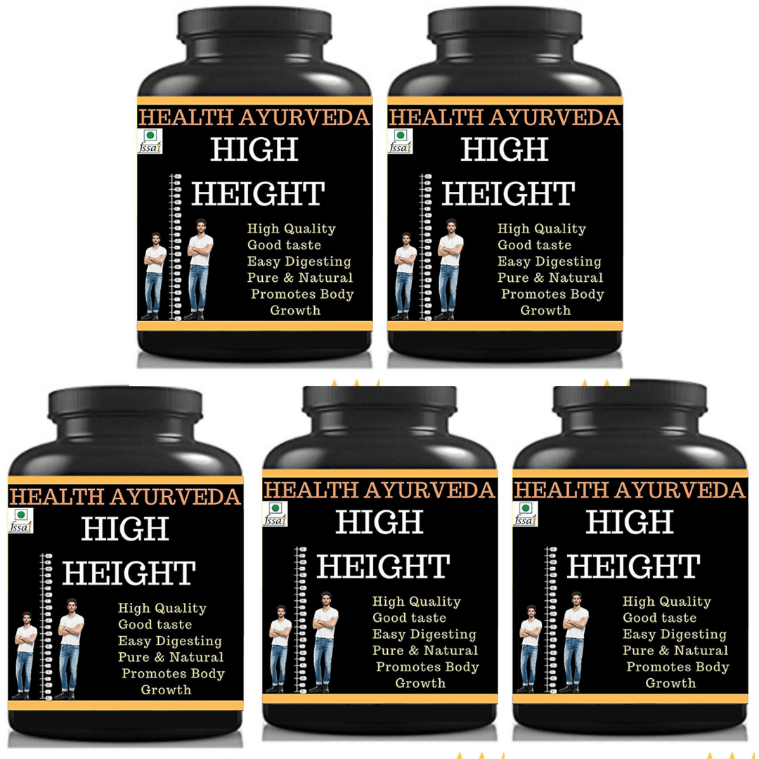 Health Ayurveda High Height | Height Increase Powder 500 Gm Pack of 5 Health Ayurveda High Height | Height Increase Powder 500 Gm Pack of 5