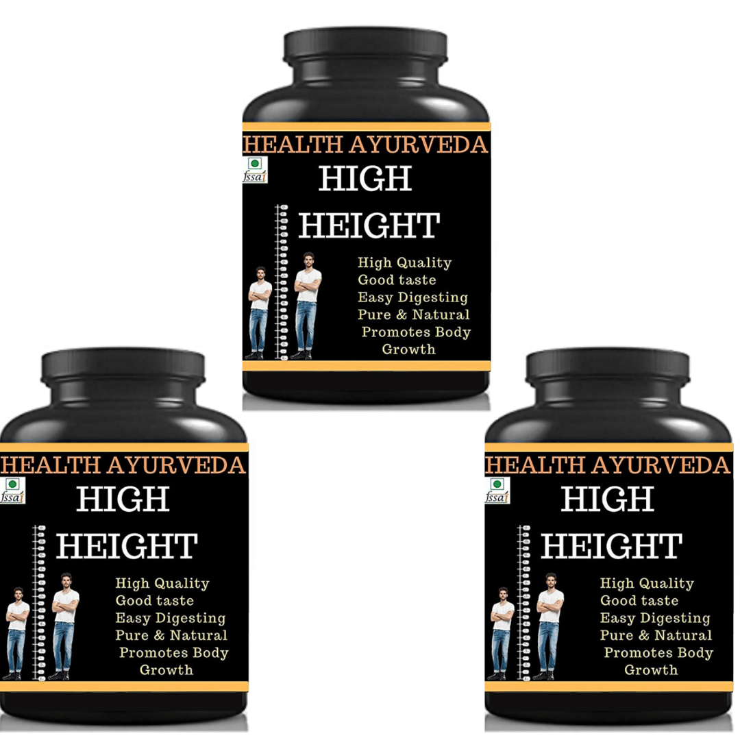 Health Ayurveda High Height | Height Badhane Ki Dawa Capsule 90 No.S Pack of 3