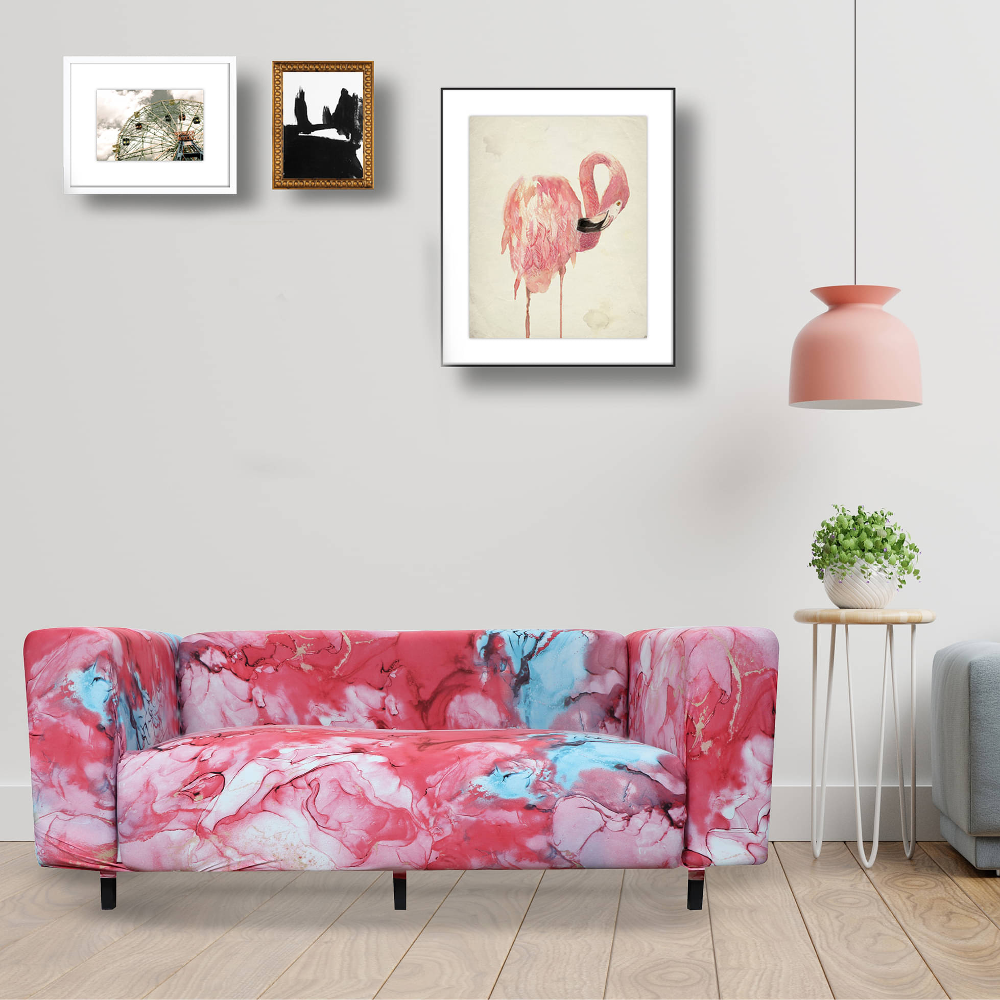     			House Of Quirk 2 Seater Polyester Single Sofa Cover Set