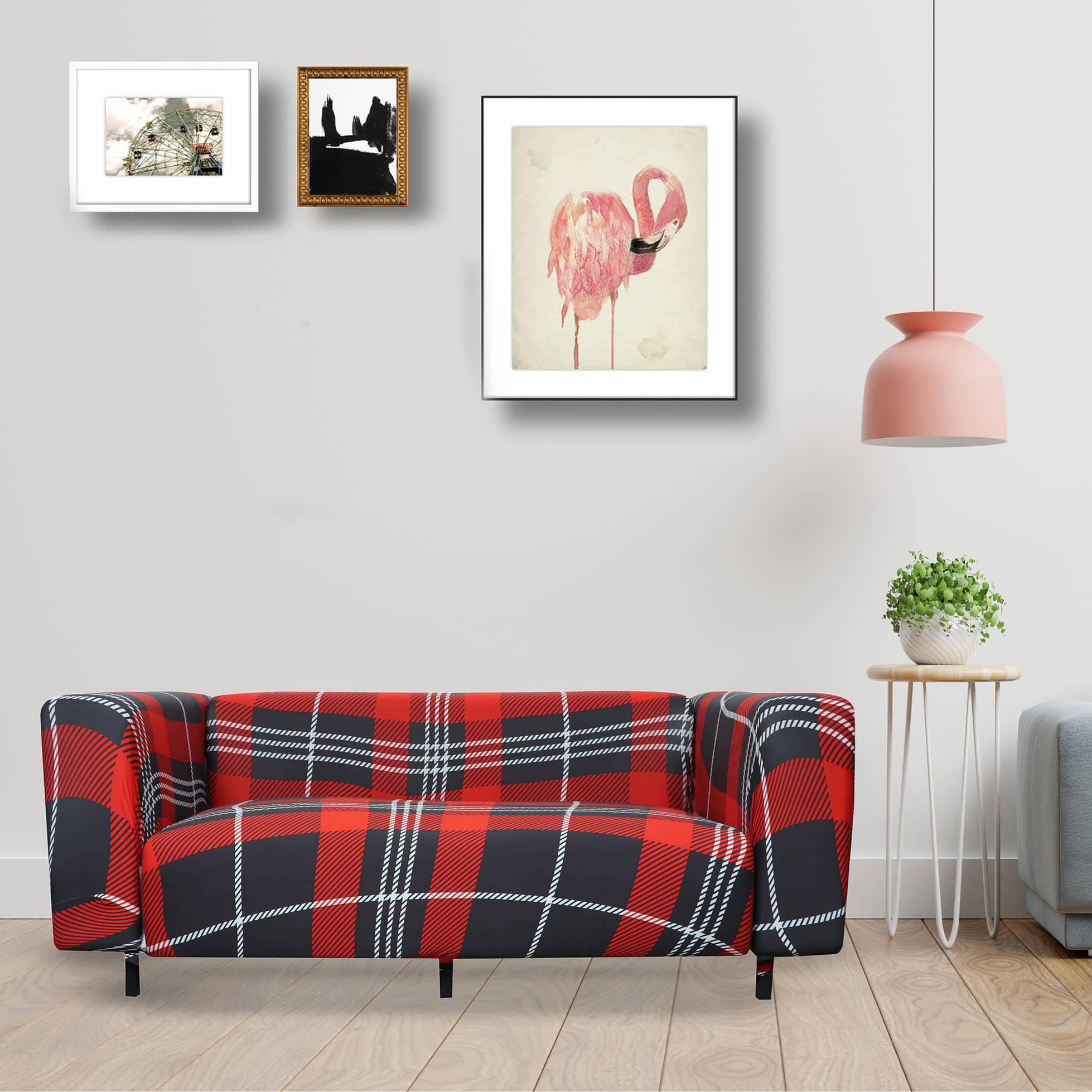 House Of Quirk 3 Seater Polyester Single Sofa Cover Set