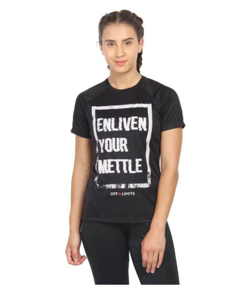     			OFF LIMITS Black Polyester Tees