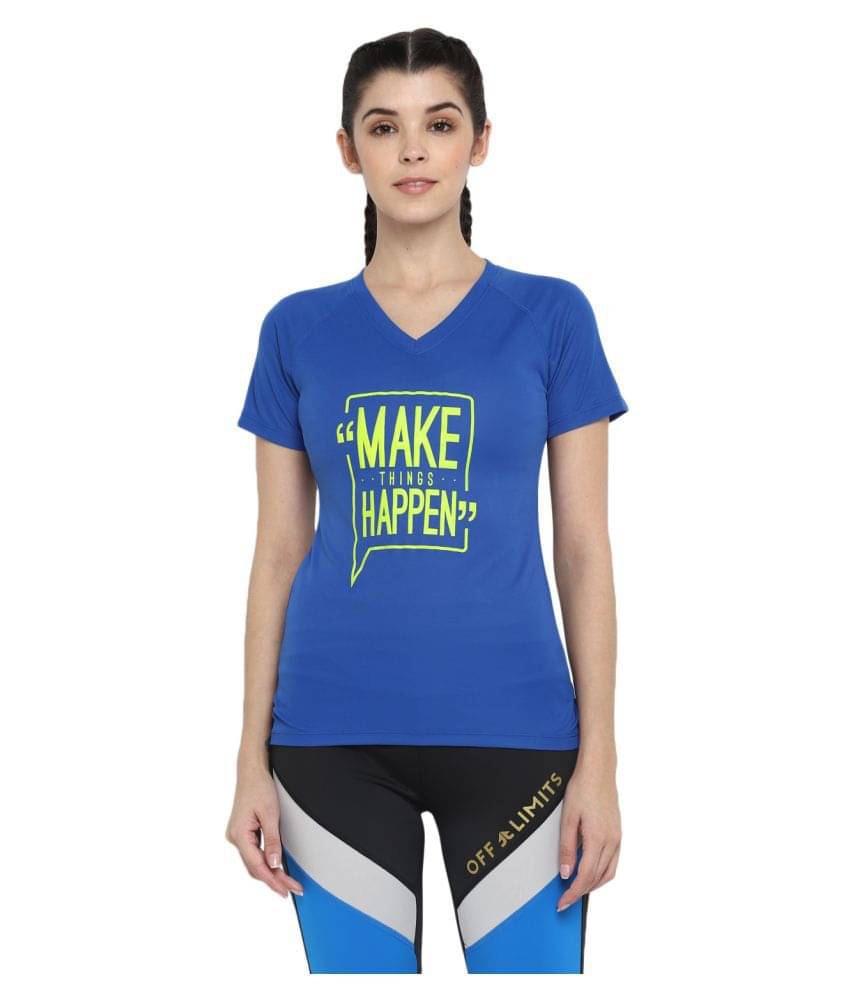     			OFF LIMITS Blue Polyester Tees