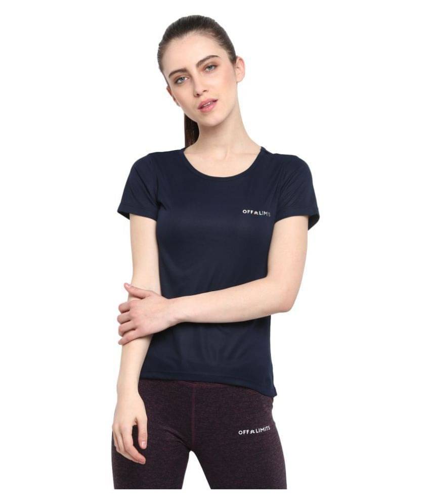     			OFF LIMITS Navy Polyester Tees