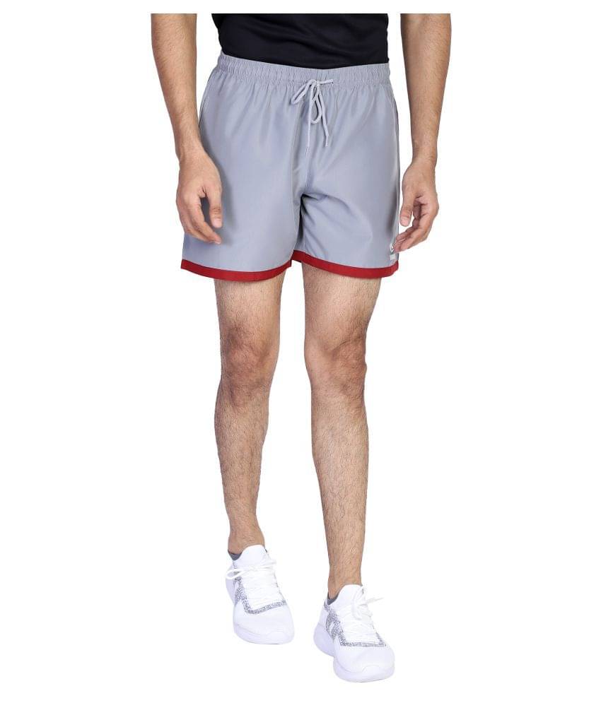 YUUKI Grey Polyester Running Shorts YUUKI Grey Polyester Running Shorts