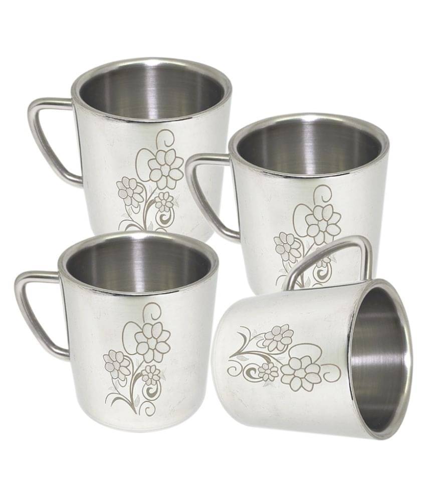     			bartan hub Steel Coffee Mug 4 Pcs 150 mL