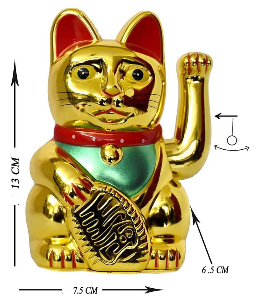 nitin collection Feng Shui Lucky Cat, Chinese Maneki Neko Waving Arm for Fortune Money and Good Luck, Fengshui Lucky Cat Swinging Arm Battery Operated, Height: 13cm (Battery Not Included)     			nitin collection Feng Shui Lucky Cat, Chinese Maneki Neko Waving Arm for Fortune Money and Good Luck, Fengshui Lucky Cat Swinging Arm Battery Operated, Height: 13cm (Battery Not Included)