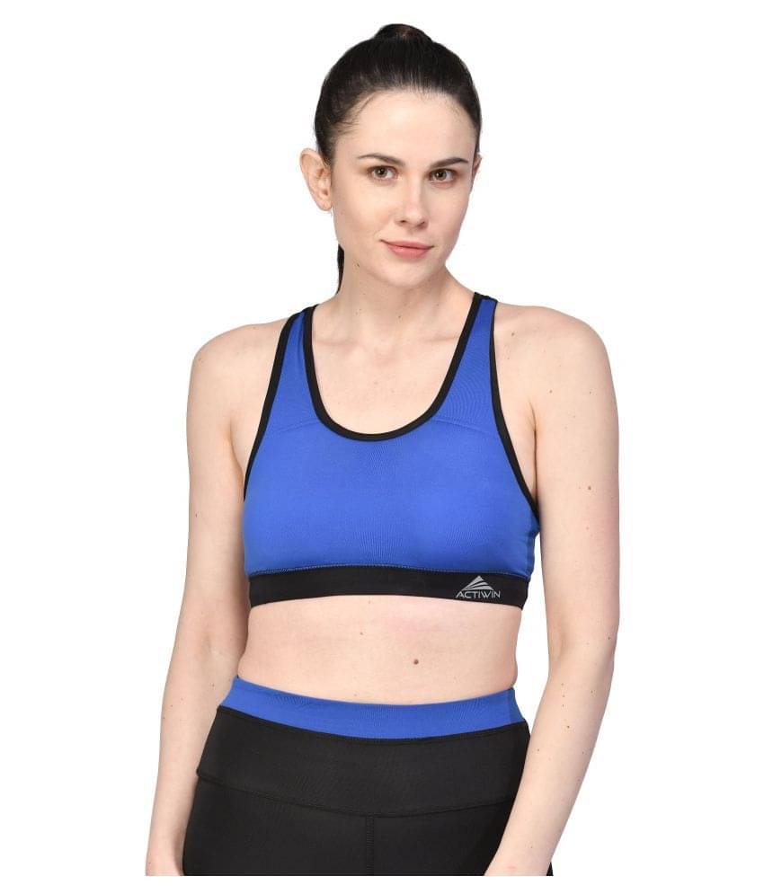 ACTIWIN Multi,Blue,Black Polyester Lycra Solid Sports Bra ACTIWIN Multi,Blue,Black Polyester Lycra Solid Sports Bra