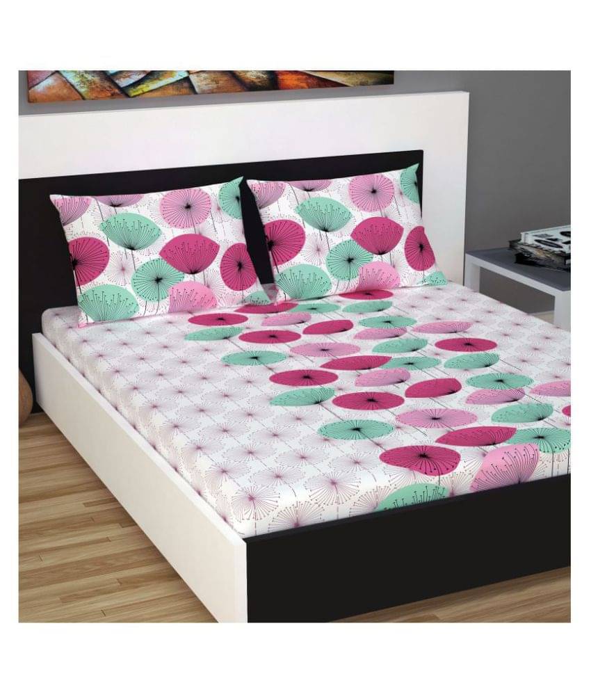     			DIVINE CASA Cotton King Bedsheet ( Pink )