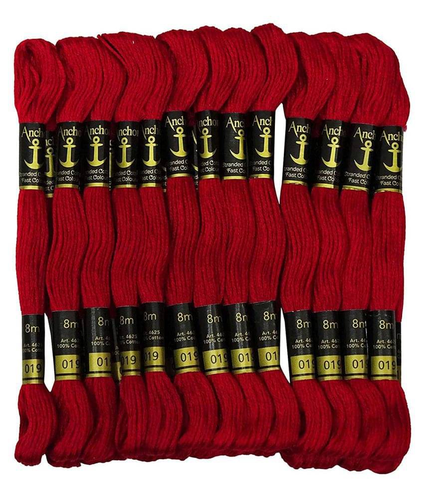     			PRANSUNITA Anchor Stranded Cotton 6 Strand Cross-Stitch Hand Embroidery Stranded Cotton Craft Sewing Floss Thread, Pack of 10