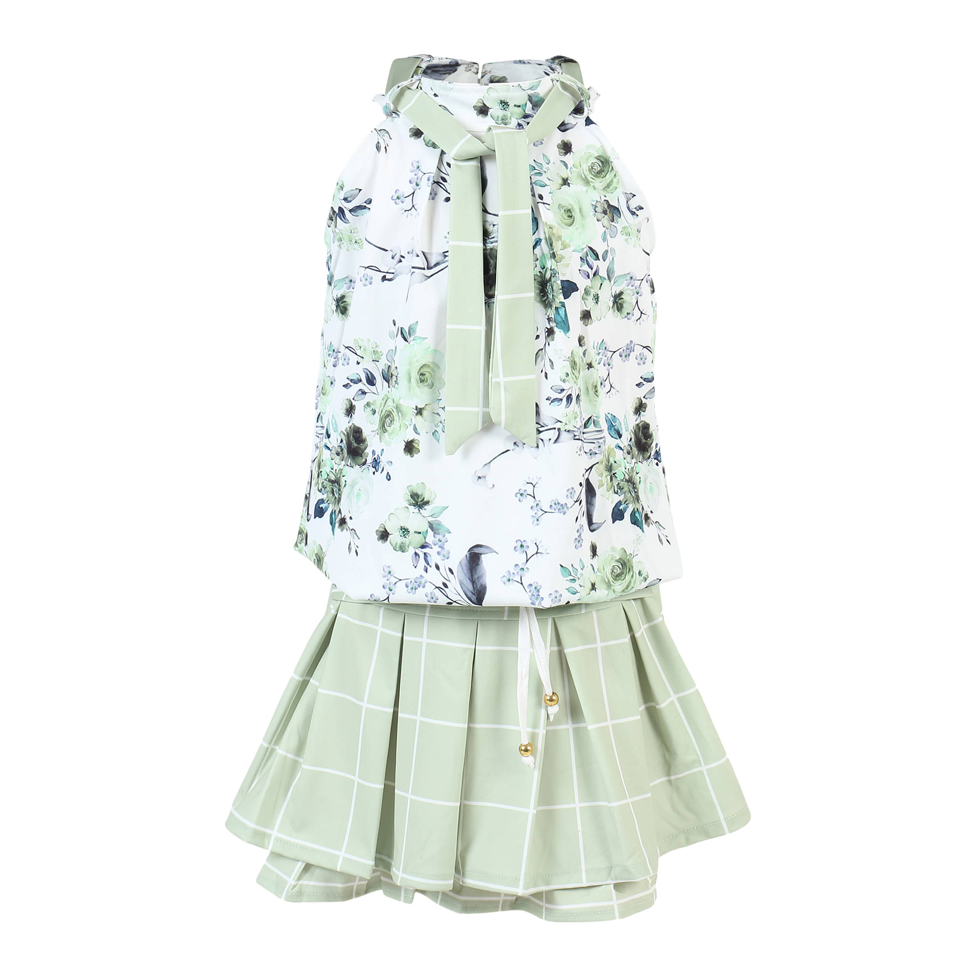     			Arshia Fashions Pack of 1 Girls Cotton Blend Top With Skirt ( Green )