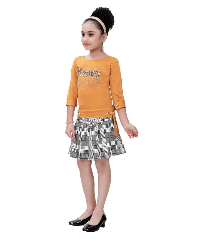     			Arshia Fashions Pack of 1 Girls Cotton Blend Top With Skirt ( Yellow )