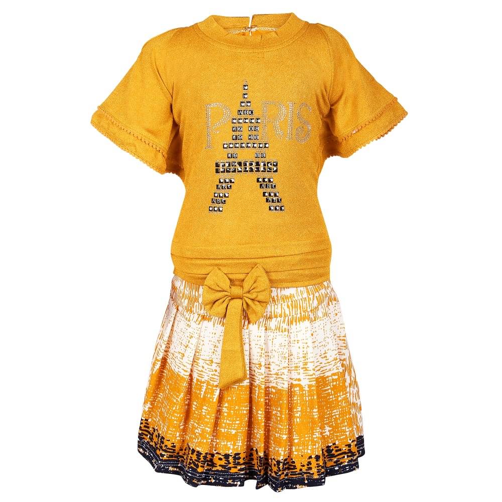    			Arshia Fashions Pack of 1 Girls Cotton Blend Top With Skirt ( Yellow )