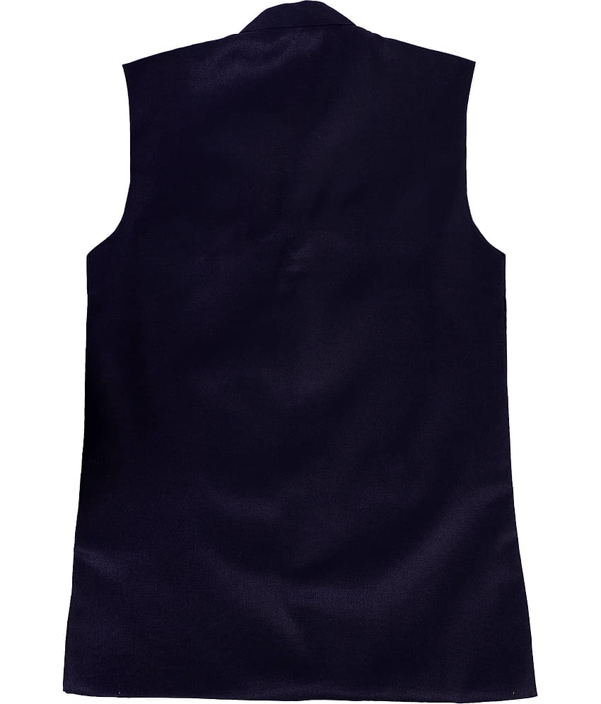 Fourfolds Boys Cotton Blend Waistcoat ( Pack of 1 , Blue )