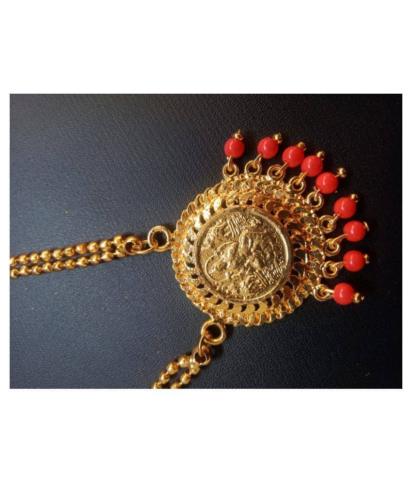 KRIMO Golden Brass Necklace ( Pack of 1 )