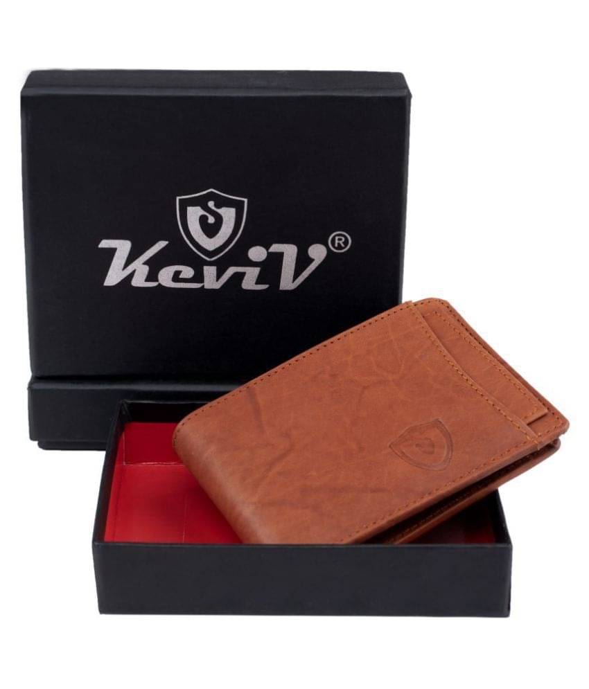     			Keviv Leather Brown Casual Regular Wallet