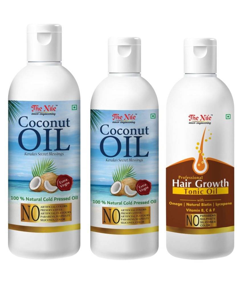 The Nile Coconut Oil 150 Ml + 100 Ml (250 ML) + Hair Tonic 100 ML 350 mL Pack of 3 The Nile Coconut Oil 150 Ml + 100 Ml (250 ML) + Hair Tonic 100 ML 350 mL Pack of 3