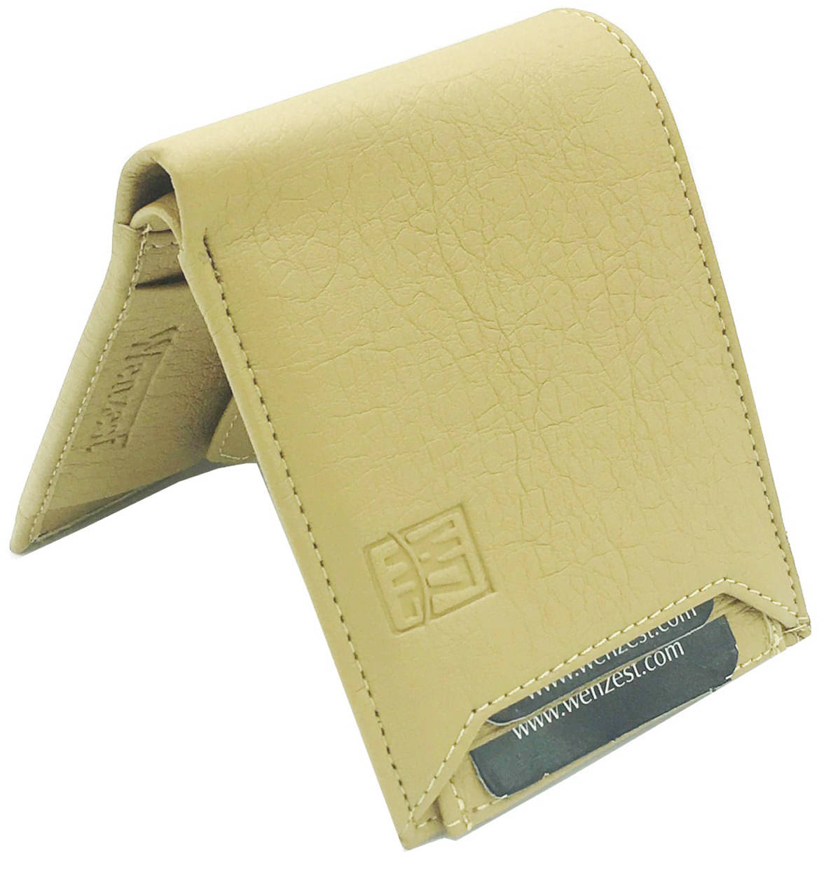    			WENZEST PU Beige Formal Short Wallet
