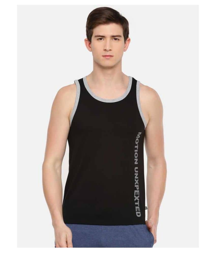 Dollar - Black Cotton Men's Vest  ( Pack of 1 ) - Nightwear & Loungewear | Buy online on ZillyBuy