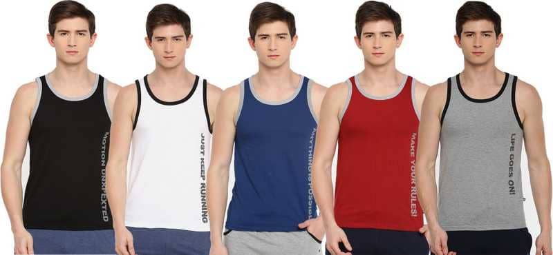 Dollar - Multicolor Cotton Men's Vest  ( Pack of 5 ) - Nightwear & Loungewear | Buy online on ZillyBuy