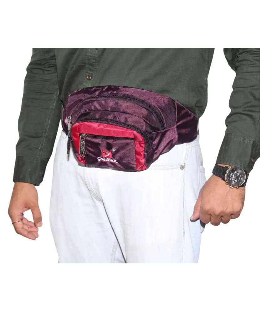Goodluck Polyester Maroon Waist Pouch - Handbags | Buy online on ZillyBuy