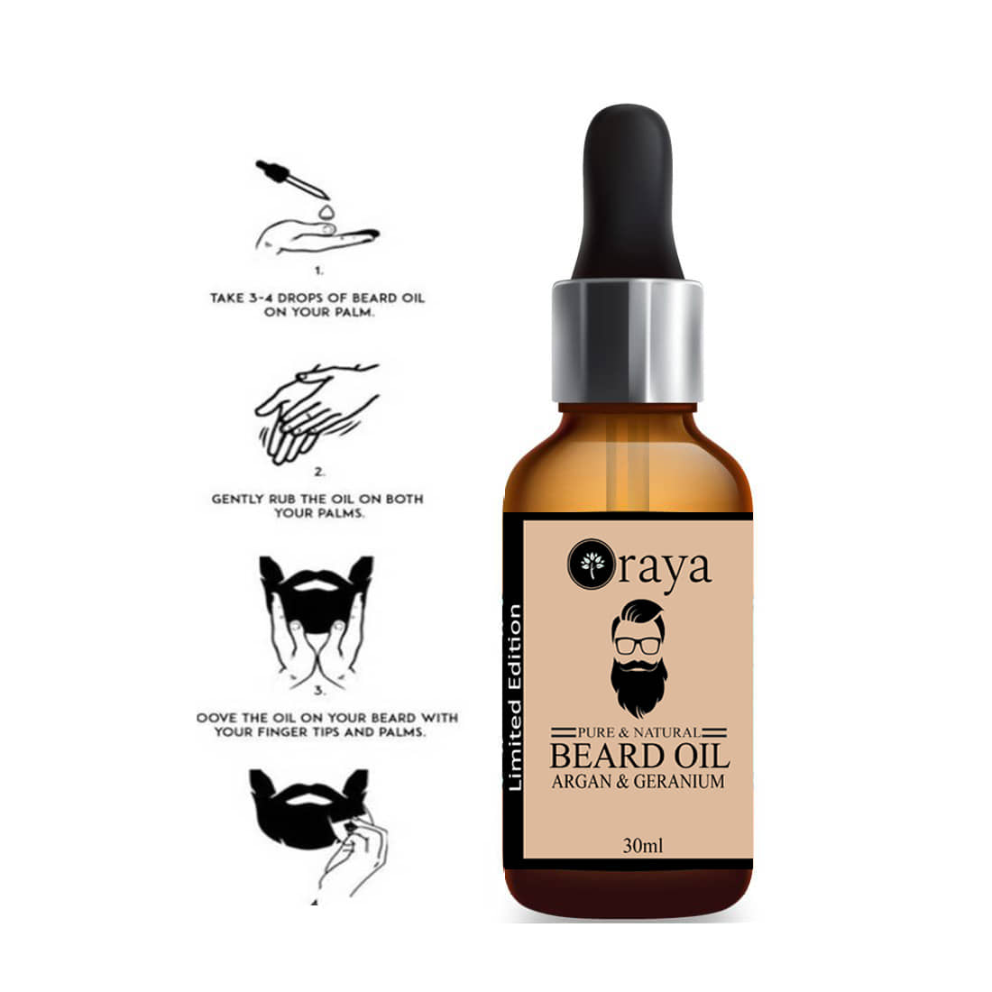 ORAYA - 30mL Growth Increasing Beard Oil (Pack of 1) - Beard Care and Tools | Buy online on ZillyBuy
