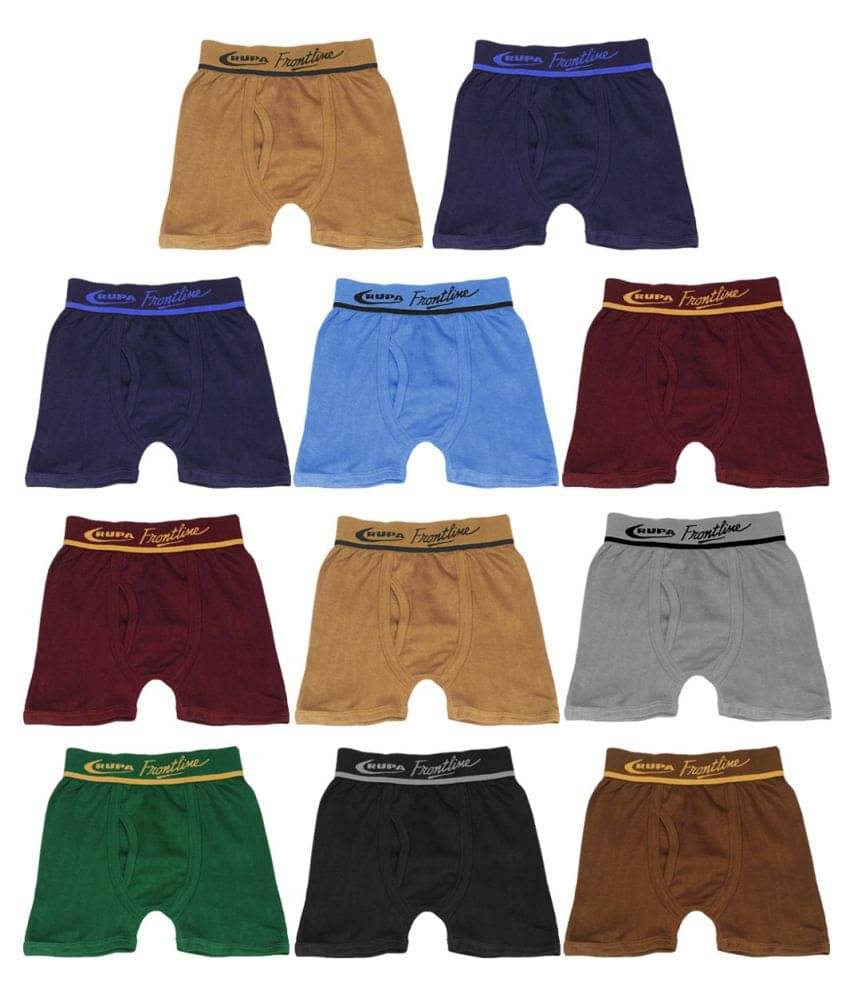 Rupa Frontline Hunk Cotton Multicolour Outer Elastic Drawers/Underwear for Kids/Boys - Pack of 11 Rupa Frontline Hunk Cotton Multicolour Outer Elastic Drawers/Underwear for Kids/Boys - Pack of 11