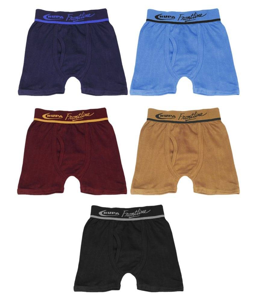 Rupa Frontline Hunk Cotton Multicolour Outer Elastic Drawers/Underwear for Kids/Boys - Pack of 5 Rupa Frontline Hunk Cotton Multicolour Outer Elastic Drawers/Underwear for Kids/Boys - Pack of 5