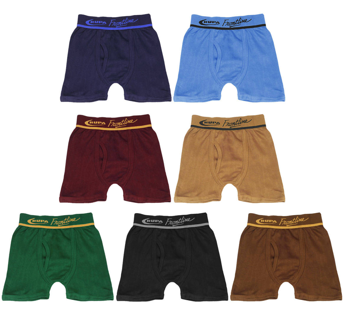 Rupa Frontline Hunk Cotton Multicolour Outer Elastic Drawers/Underwear for Kids/Boys - Pack of 7 Rupa Frontline Hunk Cotton Multicolour Outer Elastic Drawers/Underwear for Kids/Boys - Pack of 7