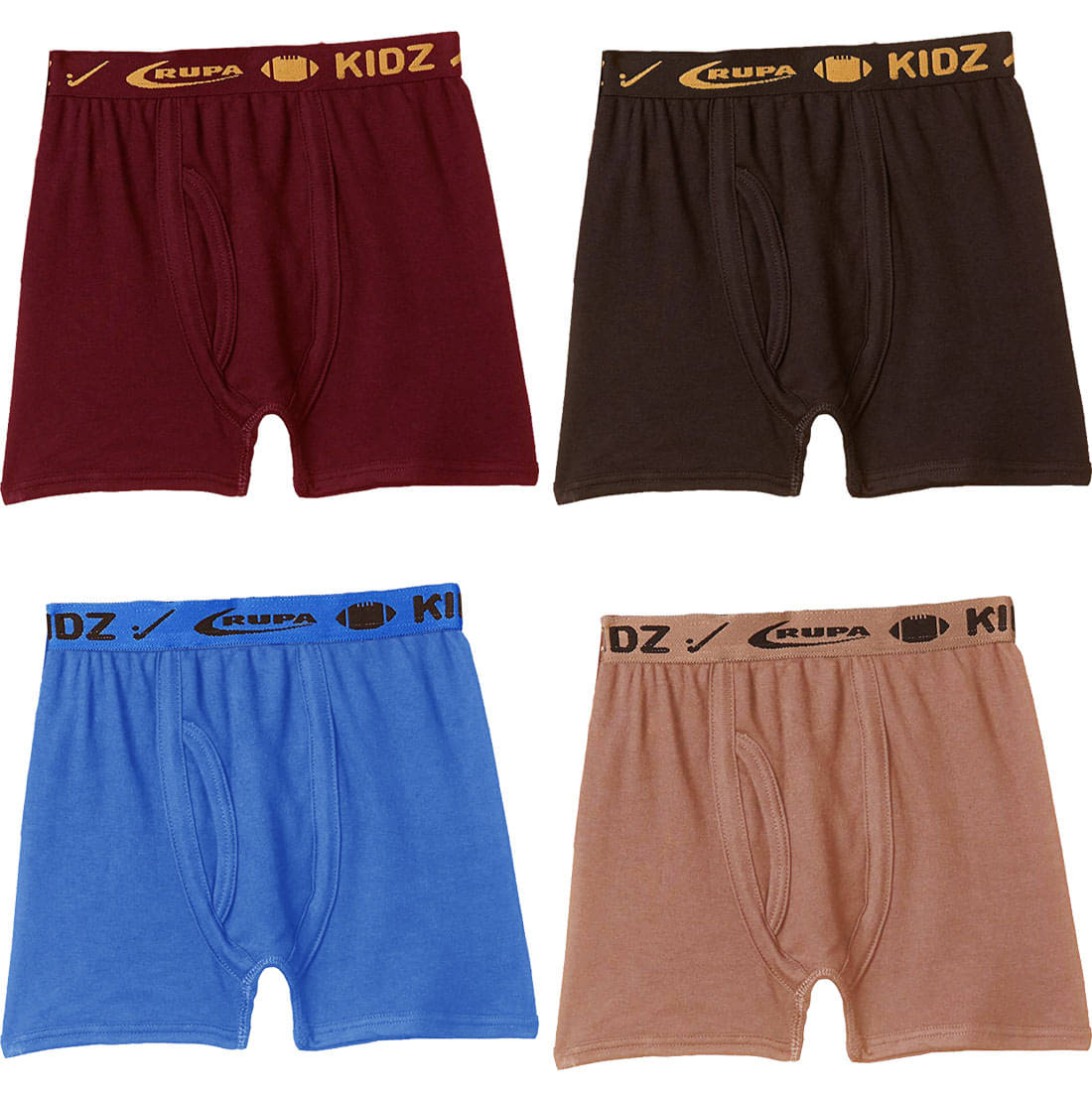 Rupa Frontline Interlock Cotton Multicolour Outer Elastic Drawers/Underwear for Kids/Boys - Pack of 4 Rupa Frontline Interlock Cotton Multicolour Outer Elastic Drawers/Underwear for Kids/Boys - Pack of 4