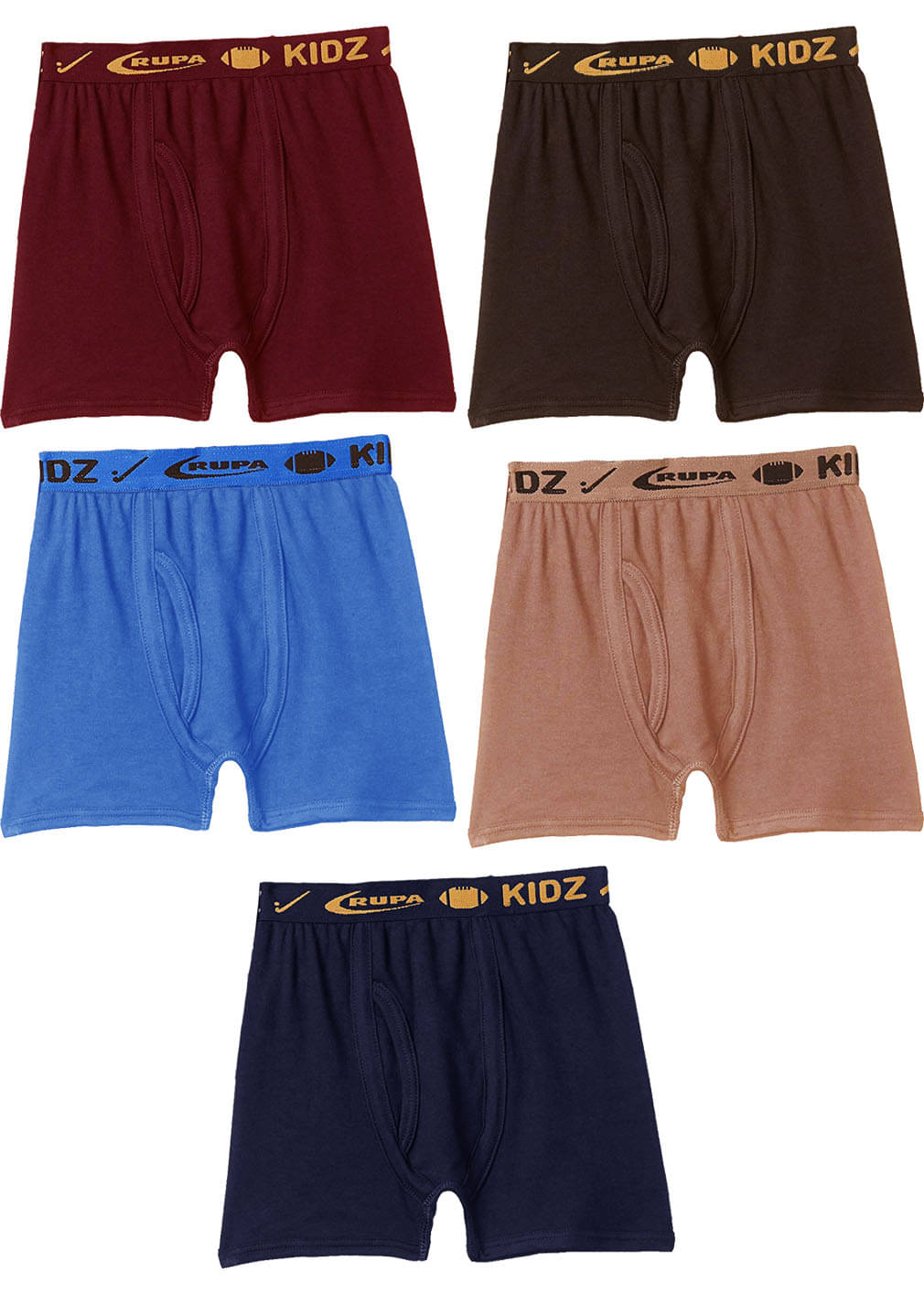 Rupa Frontline Interlock Cotton Multicolour Outer Elastic Drawers/Underwear for Kids/Boys - Pack of 5 Rupa Frontline Interlock Cotton Multicolour Outer Elastic Drawers/Underwear for Kids/Boys - Pack of 5