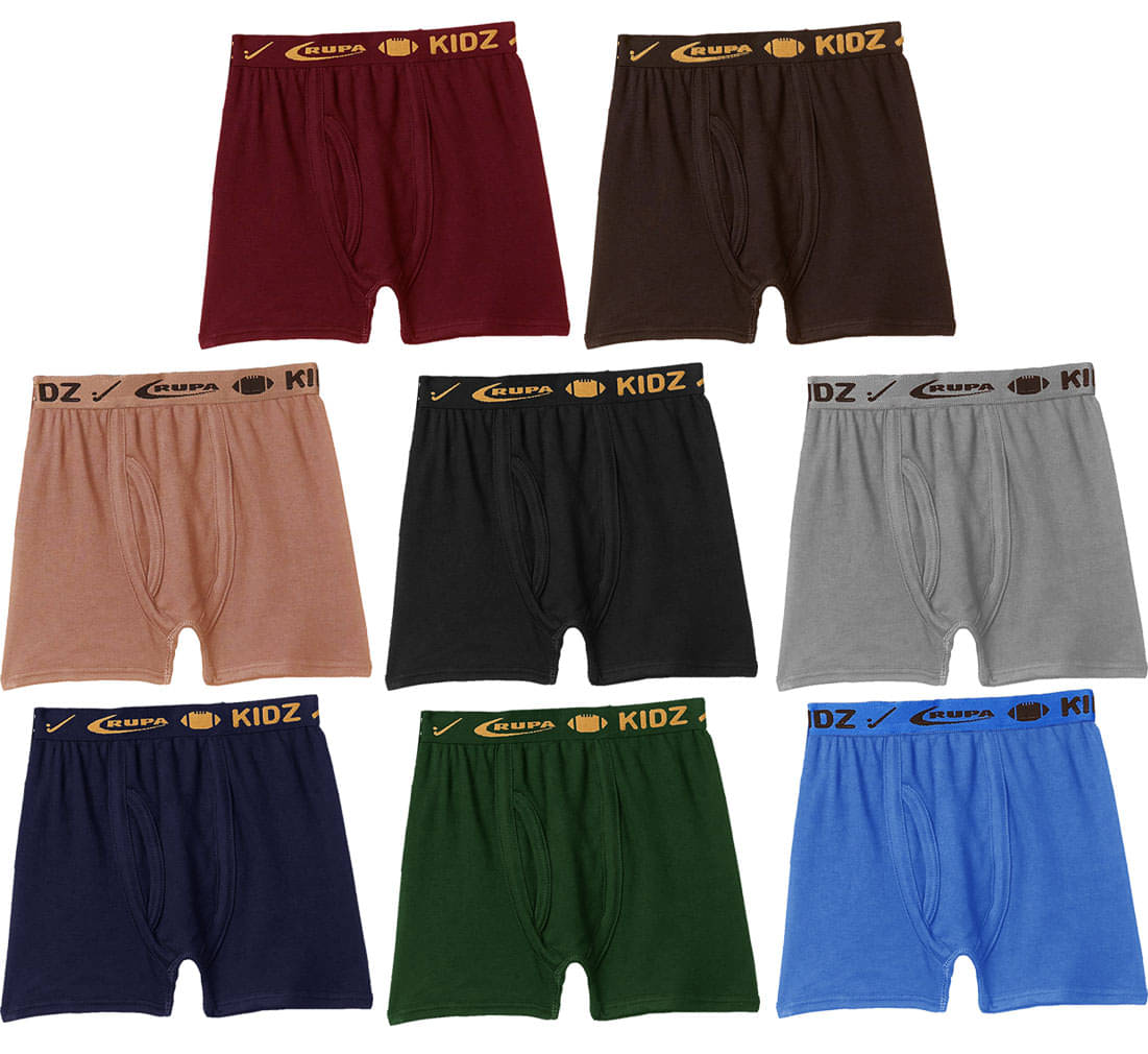     			Rupa Frontline Interlock Cotton Multicolour Outer Elastic Drawers/Underwear for Kids/Boys - Pack of 8