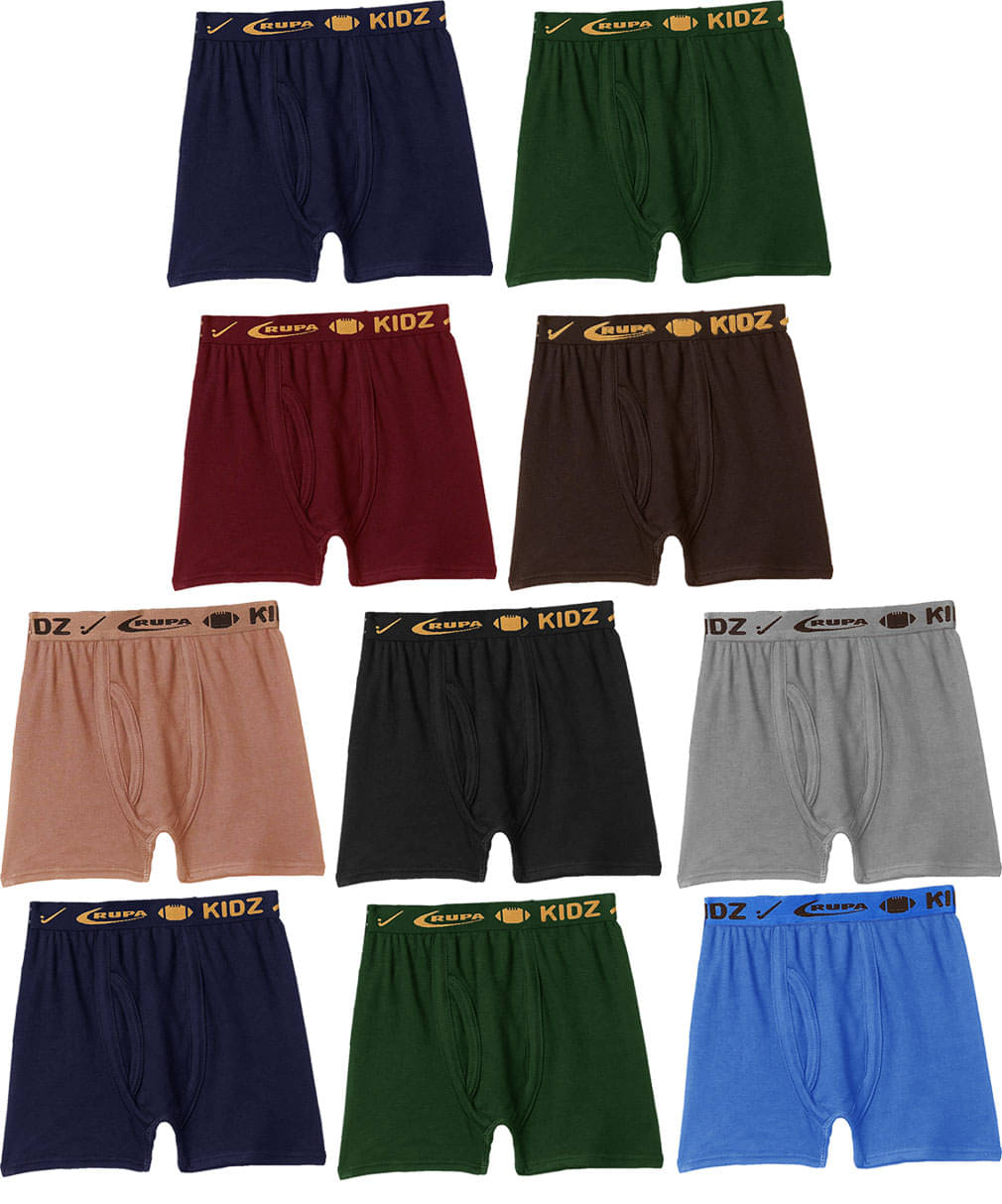 Rupa Frontline Interlock Cotton Multicolour Outer Elastic Drawers/Underwear for Kids/Boys - Pack of 10 Rupa Frontline Interlock Cotton Multicolour Outer Elastic Drawers/Underwear for Kids/Boys - Pack of 10