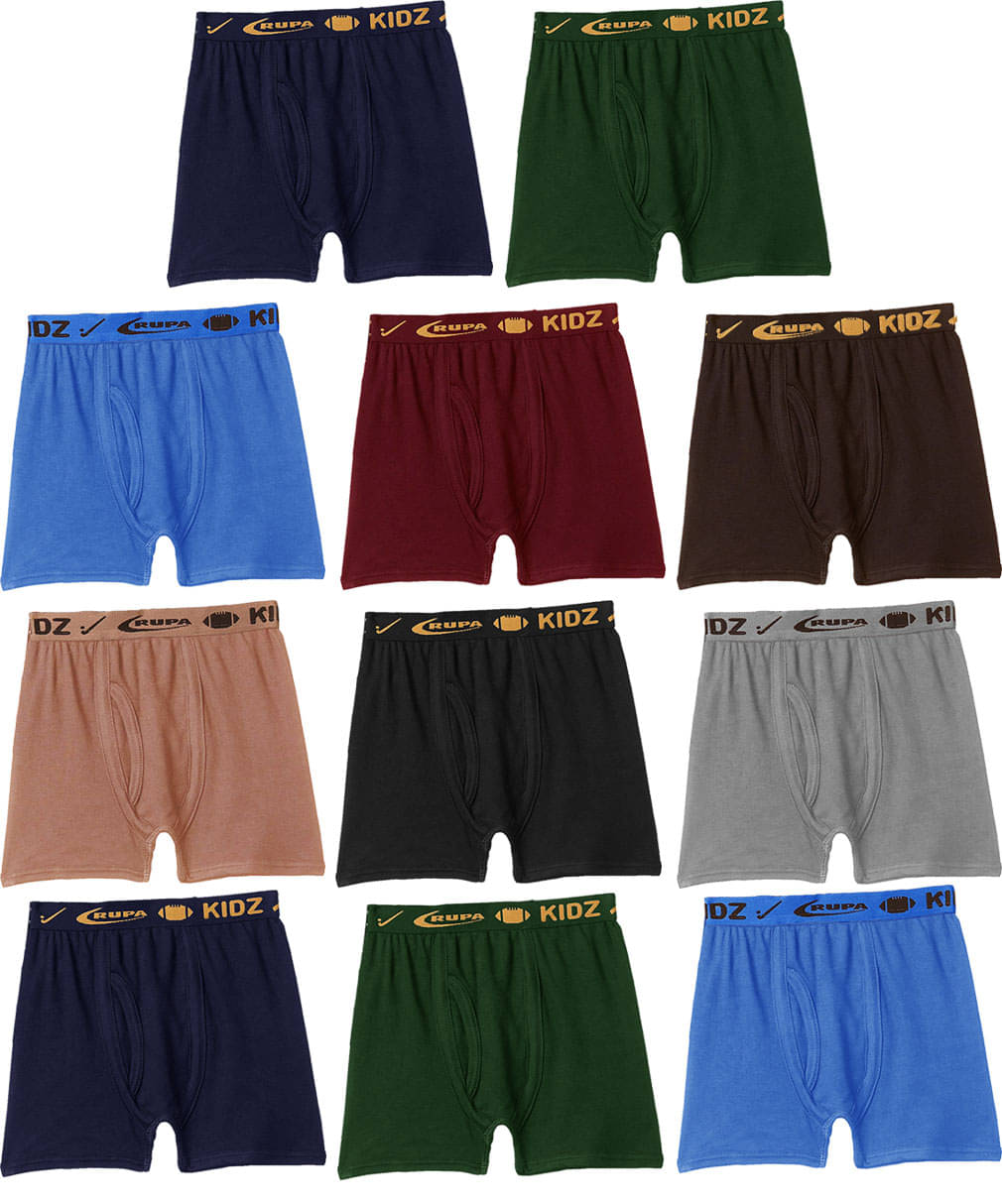     			Rupa Frontline Interlock Cotton Multicolour Outer Elastic Drawers/Underwear for Kids/Boys - Pack of 11
